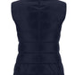 Herno Giulia Vest by Herno, featuring a high collar and quilted design in navy blue, crafted from ultralight nylon, displayed from the back.