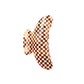 The Grande Heirloom Claw by Machete is a brown and beige checkered hair claw clip, expertly crafted from premium Italian acetate with wide, curved jaws—ideal for securing long, thick hair. Shown against a plain white background.
