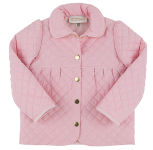 The Beaufort Bonnet Company Baby Girls' and Girls' Carlyle Quilted Coat features long sleeves, a collar, and snap button closures in charming Palm Beach Pink.