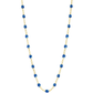 The Gigi Clozeau Classic Gigi Necklace 16.5" from Gigi Clozeau is crafted from 18 carat yellow gold and features striking jewels with small blue beads evenly spaced along the chain.