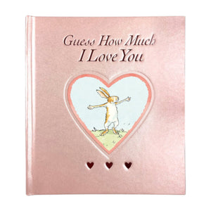 The "Guess How Much I Love You - Sweetheart Edition" by Penguin Random House is a pink hardcover featuring Nutbrown Hare on the cover—an ideal Valentine's Day gift for kids.