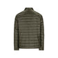 Herno Quilted Reversible Bomber in olive green, featuring a short collar and horizontal stitching, showcased from the back on a white background—ideal for lightweight layering.