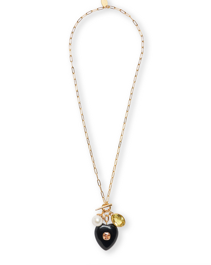 Lizzie Fortunato Eugenia Heart Lariat Necklace