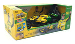 The Maisto R/C 1:24 McLaren MCL38 (2024) - #81 remote control Formula 1 car features a bold yellow and green Monaco Grand Prix livery, complete with an illustration of Oscar Piastri as the driver and authentic branding on the packaging.