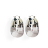 Organic Silver Hoops - Clear