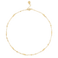 Anabel Aram Milos Multi Beaded Necklace, an 18k gold plated chain with scattered elongated and small spherical beads.