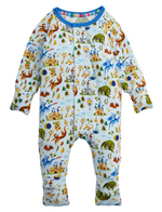Introducing the Magnetic Me Baby Boys’ Dragons Tale Convertible Coverall—crafted from soft, sustainable modal fabric in a cheerful light blue. This cozy outfit showcases a vibrant fantasy print with dragons, castles, trees, and animals. It features long sleeves and legs for full coverage, easy front snaps for quick changes, and is designed to keep your little one comfortable all day long.