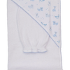 Puppy Paws Hooded Towel w/ Mitt Set - White/Lt Blue