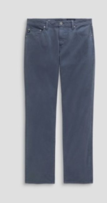 The Everett Slim Straight jeans by AG Jeans, featuring a classic five-pocket design, are laid flat on a white background.
