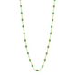 The Gigi Clozeau Classic Gigi Necklace 19.7" boasts a refined 18-carat yellow gold chain enhanced with small green beads, capturing the enduring sophistication characteristic of Gigi Clozeau's creations.