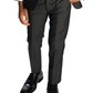 An individual dressed in Appaman Boy's Mod Pant in a dark suit with slim cut pants, wearing a white shirt and black dress shoes, stands with one hand in the pocket against a white background.