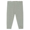 Baby Rib Stripe Leggings - Moss/Ecru