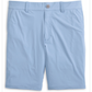 The Johnnie-O Fusionn Short is a light blue men's chino-style short featuring side pockets, belt loops, and a front button closure. Crafted from stretch-knit fabric for enhanced comfort and flexibility, it is displayed against a plain white background.