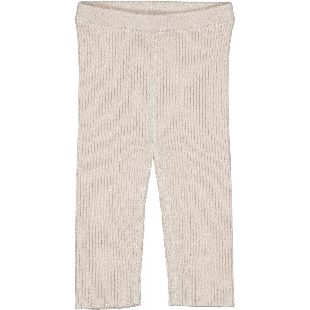 Baby Girls' Chat Knitted Wool Blend Lurex Leggings by Louis Louise, crafted from a soft wool blend with an elastic waistband, shown flat on a white background.