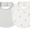 Jersey Snap Bib, 2-Pack - Cloud Stripe