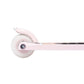 Side view of a pink Banwood Scooter wheel and partial deck on a white background.