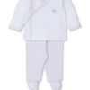 Baby Premier Puppies Footed Pant Set - White/Pink