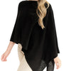Cashmere Dress Topper Poncho - Black