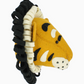 Enhance the ambiance of your safari-themed room with this felt lion head decoration, featuring a yellow face with black accents and a mane of black and white felt curls. It's the perfect match for other felt animal heads or even the Fiona Walker Tiger Head Wall Decoration - Medium from Fiona Walker in your decor collection.