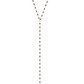 The Gigi Clozeau Party Y Necklace 19.7" from Gigi Clozeau is embellished with black beads and a stunning drop pendant, complete with shimmering resin pearls, all set elegantly against a white backdrop.