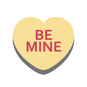 The Bogg Bits 2.0 by Bogg Bags is a yellow heart-shaped accent featuring red "BE MINE" lettering, perfect for adding a sweet touch, just like a statement patch on your favorite tote.