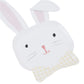 These charming Meri Meri Easter Bunny Plates showcase a lop-eared bunny face complete with pink ears, black eyes, a pink nose, whiskers, and a cheerful yellow checkered bowtie—ideal for enhancing your Easter party decor!.