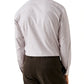 A man is shown from the back wearing Eton's Slim Cut Away Micro Check Twill Shirt in a light color and dark brown pants.