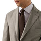 Man wearing a light gray suit jacket, a Slim Cut Away Micro Check Twill Shirt by Eton, and a dark brown textured tie, shown from mid-chest up.