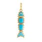 Milos Stone Fish Charm by Anabel Aram, a gold pendant featuring turquoise stone inlays.