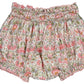 The Kidiwi Baby Girls' Myrtille Smocked Bloomer features an elastic waistband and leg openings, made from 100% cotton with a floral print in pink, green, and beige.
