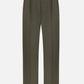 The Blaze Milano Nahalin Fox Pants are olive green high-waisted tailored pants featuring front pleats, belt loops, and straight legs, shown against a plain white background.