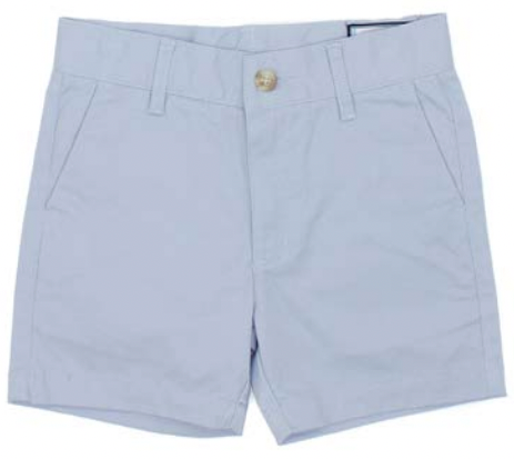 The Properly Tied Patriot Short in light gray features belt loops, two side pockets, and a front button closure—perfect for any adventure.