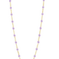 The Gigi Clozeau Classic Gigi Necklace 19.7" showcases a sophisticated 18 carat yellow gold chain embellished with delicate light purple beads, evenly spaced throughout.