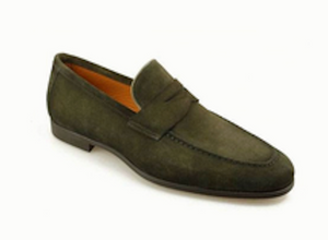 Olive green suede Diezma II Suede Loafer, a comfortable dress shoe.