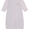 Baby Premier Puppy Paws Hand Emb. Striped Convertible Gown - Pink