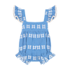 Baby Girls' Chloe Romper - Sky White Embroidery