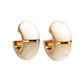 The Lizzie Fortunato Zellige Hoops are gold-plated brass half-hoop earrings with a smooth, cream-colored inlay, shown against a white background.
