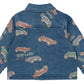 The Konges Slojd Baby Boys' and Boys' Magot Jacket is a classic denim jacket with an all-over vintage race car print, "FAST LANE" on the back, and a comfortable straight fit.