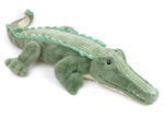 Introducing the Jagger Alligator XL by Mon Ami—a green plush alligator toy featuring a textured back and ultra-soft fabric. This oversized plush lies on a white background, making it perfect for cozy cuddles.