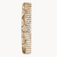 Comb No. 3 by Machete, crafted from Italian bio-acetate in beige marble, features wide and narrow teeth and is shown vertically on a plain white background.