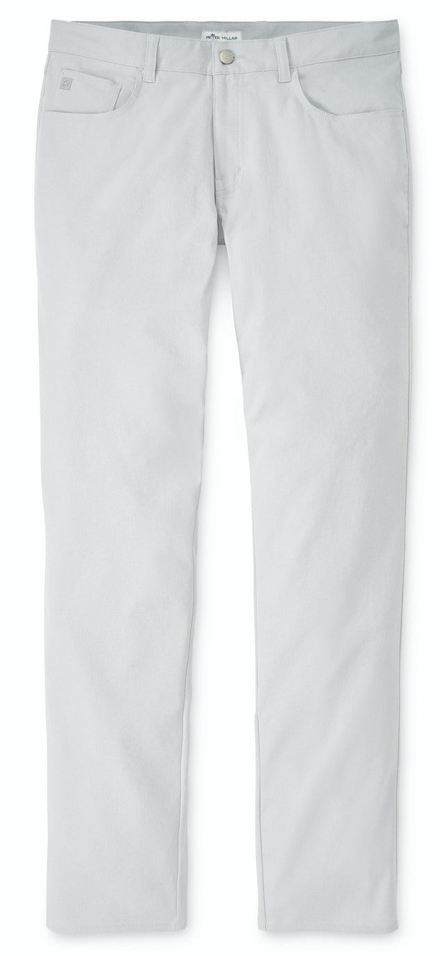 A pair of Peter Millar eb66 Performance Five-Pocket Pants on a white background.