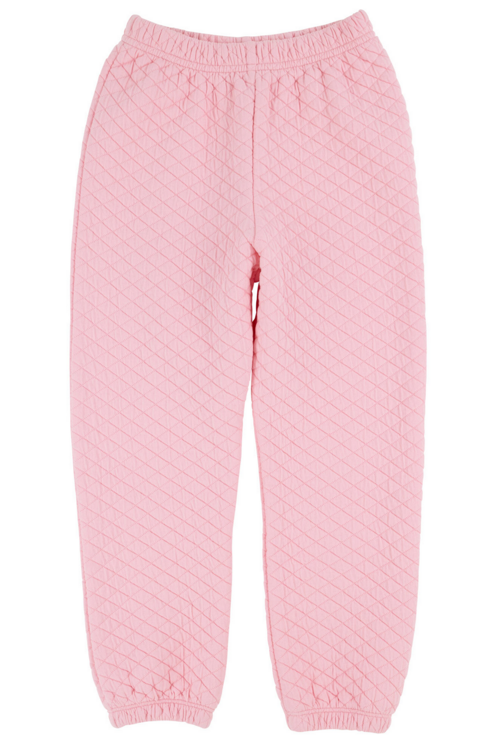 The Beaufort Bonnet Company's Baby Girls' and Girls' Quilted Gates Sweeney Sweatpants feature a quilted design with an elastic waistband and cuffs, shown on a white background.