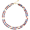 Milos Beaded Necklace - Double Maroon