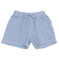 Angel Dear Baby Boys’ and Boys’ Golf Blue Stripe Polo with Applique and Muslin Short, shown on a white background.