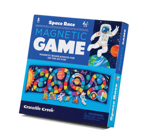 The Magnetic Game - Space Race by Crocodile Creek features a space-themed magnetic board and pieces—ideal as a travel game for fun on the go.