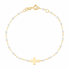 Gigi Clozeau Little Gigi Classic Cross Charm Bracelet 5.9" - White