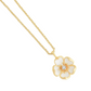 The Anabel Aram Wildflowers Pendant Necklace features a delicate flower-shaped charm with white petals and a central clear gemstone, dipped in 18k gold—perfect for lovers of elegant wildflower styles.
