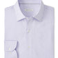 The Peter Millar Langley Crown Lite Cotton-Stretch Sport Shirt is a folded, long-sleeve, button-up made from easy-care stretch cotton, featuring light purple and white vertical stripes.