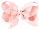 The Milledeux® Large Boutique Bow - Alligator Clip is a stylish, handmade pink ribbon bow designed with textured fabric and multiple loops, making it perfect for hair bows. This accessory from Milledeux is also OEKO-TEX certified.