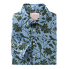 Printed Linen Shirt - Iguana, Blue/Spruce